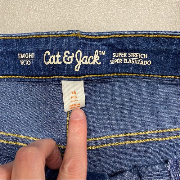 Cat & Jack Denim Jeans Straight Adjustable Waist - Picture 4 of 6